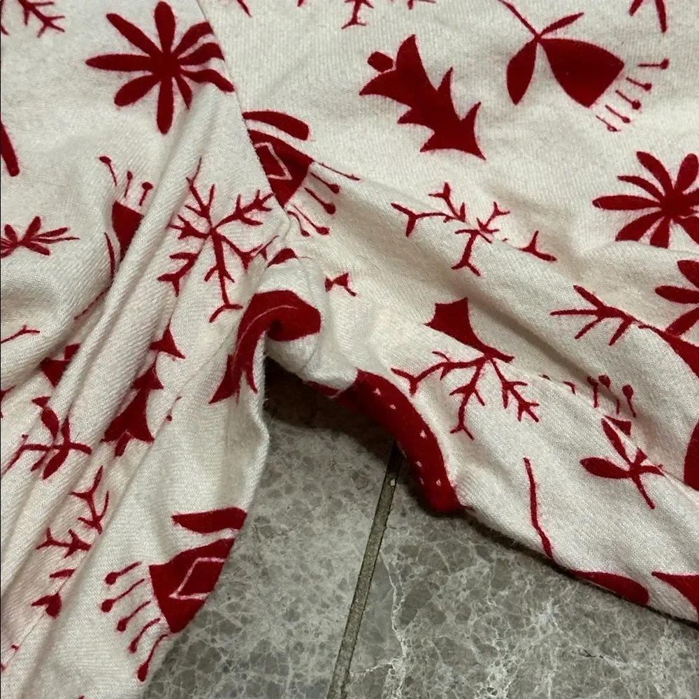 Hanna Andersson Christmas Nordic Flannel PJ Pajama Pants Red Cream XS